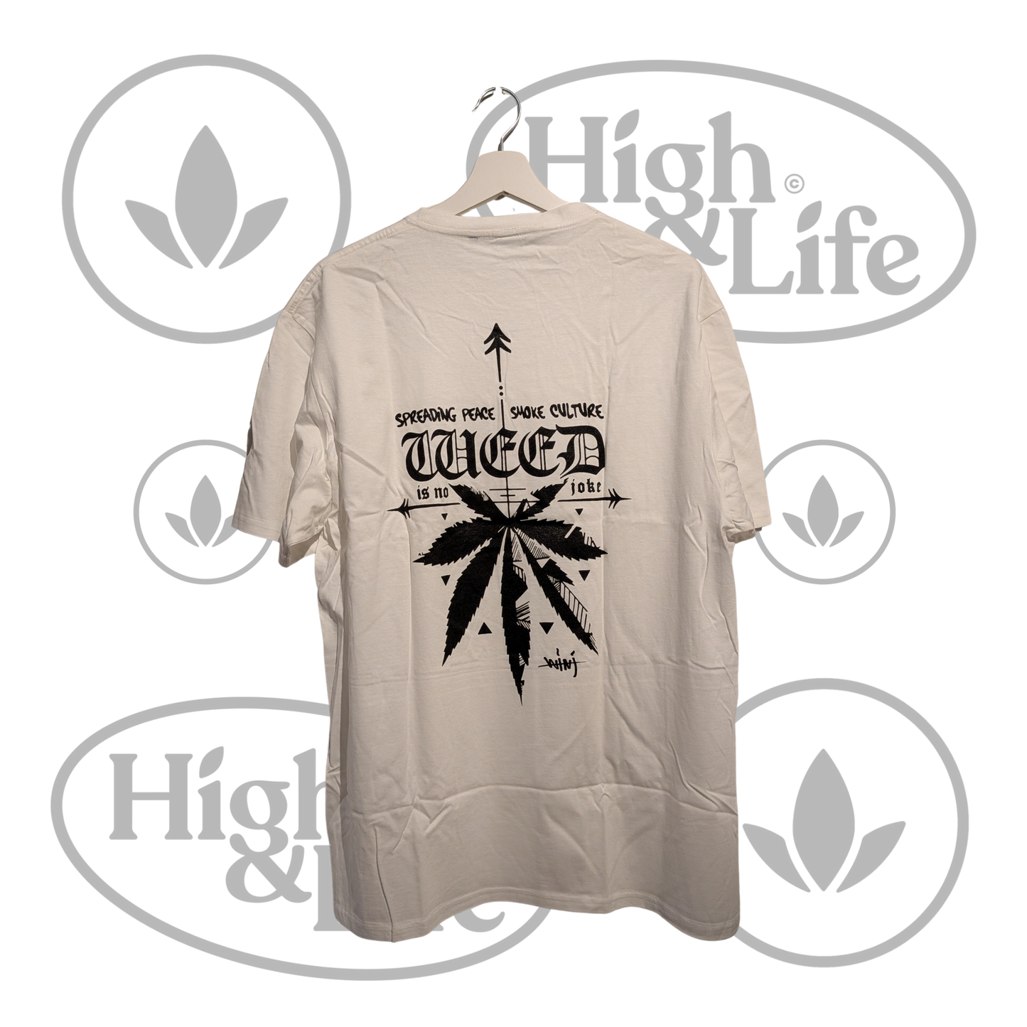 Osta “Weed Is No Joke” T-paita (valkoinen) High & Life Storesta