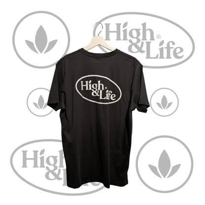 Osta High & Life t-paita, ovaali logo (musta) High & Life Storesta