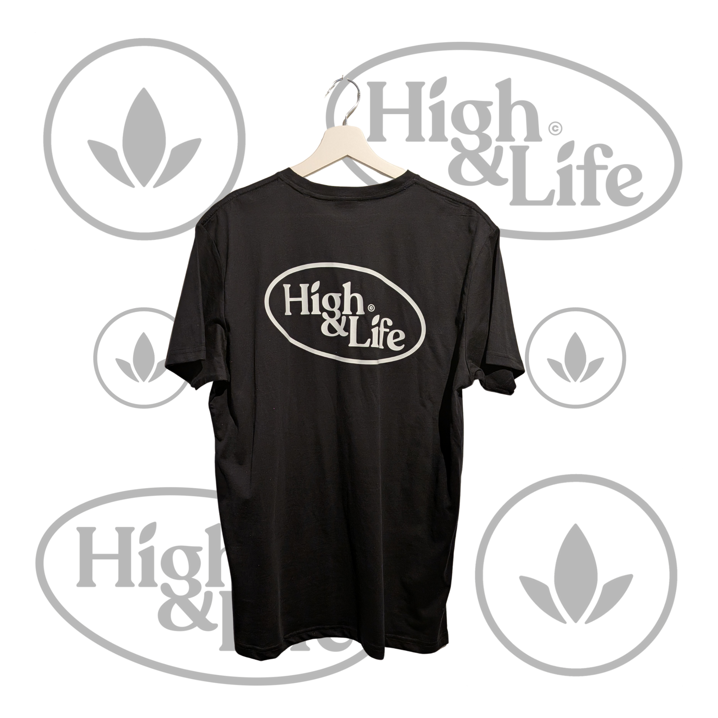 Osta High & Life t-paita, ovaali logo (musta) High & Life Storesta