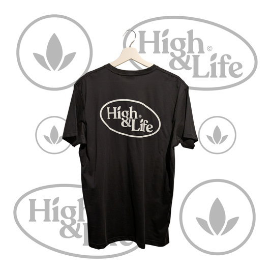 Osta High & Life t-paita, ovaali logo (musta) High & Life Storesta