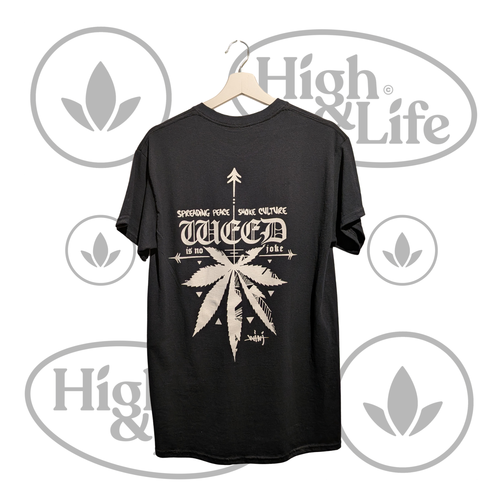 Osta “Weed Is No Joke” T-paita (musta) High & Life Storesta